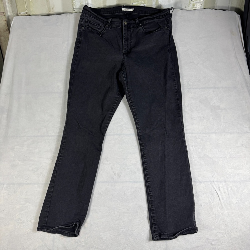 Levi's Womens Straight Leg Jeans Black Denim Classic 5-Pockets Everyday Size 14
